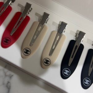 CHANEL Cuff Links - Red, Cream, Black